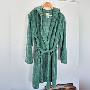 Organic Cotton Blend Robe With Daisies Kelly Green By Miiyu & Twik Medium